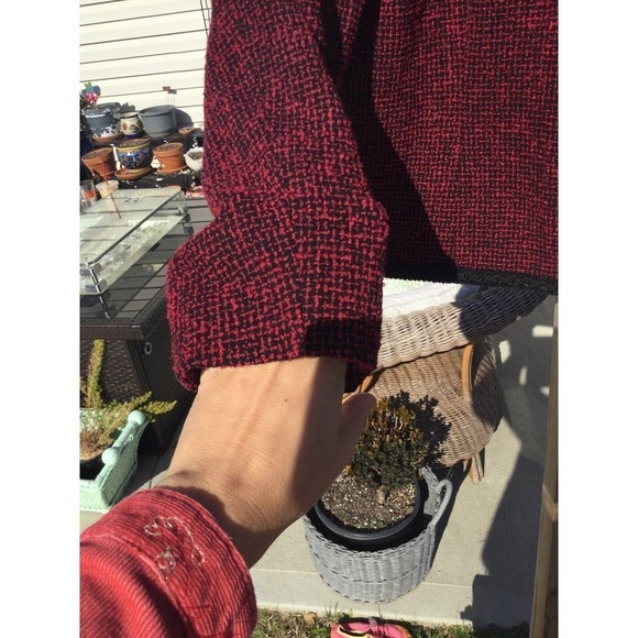 Vintage Pendleton Womens Wool Jacket Size 16 Burgundy Red Tweed Cardigan Classic - Picture 11 of 13